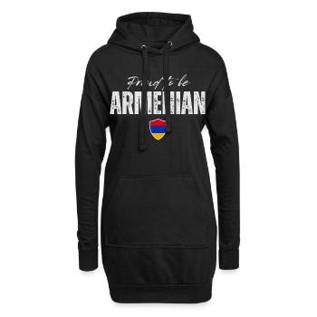 Arménien fier, j’adore l’Arménie - Sweat-shirt à capuche long Femme - noir - Devant