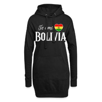 Ich liebe Bolivien, made in Bolivia - Hoodie-Kleid - Schwarz - Vorne