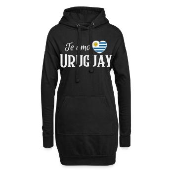 Ich liebe Uruguay, uruguayischer Stolz - Hoodie-Kleid - Schwarz - Vorne