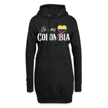 J’aime la Colombie, fierté colombienne - Sweat-shirt à capuche long Femme - noir - Devant