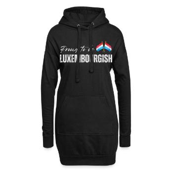 Luxembourgeoise fière, j’adore le Luxembourg - Sweat-shirt à capuche long Femme - noir - Devant