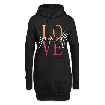 Aimez-vous / Selbstliebe / Liebe dich selbst - Sweat-shirt à capuche long Femme - noir - Devant