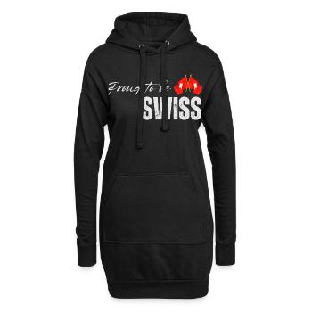 Fier Suisse, j’adore la Suisse - Sweat-shirt à capuche long Femme - noir - Devant