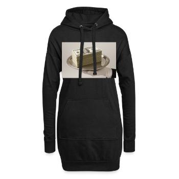 Stapel Geldscheine auf einem silbernen Tablett - Hoodie-Kleid - Schwarz - Vorne