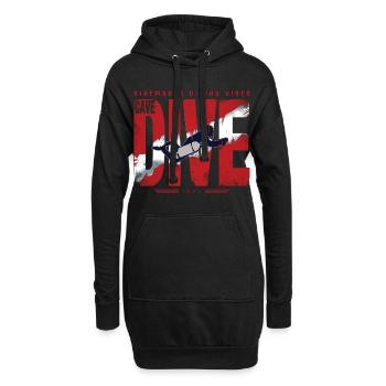 Tauchende Cave Diver Grafik - Hoodie-Kleid - Schwarz - Vorne