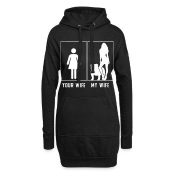 My Wife vs Your Wife – Bulldog Style - Hoodie-Kleid - Schwarz - Vorne
