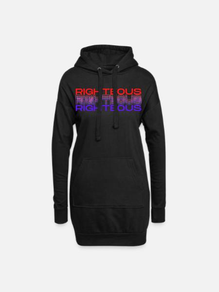 Vivid Righteousness Mesmerising Design - Hoodie Dress - black