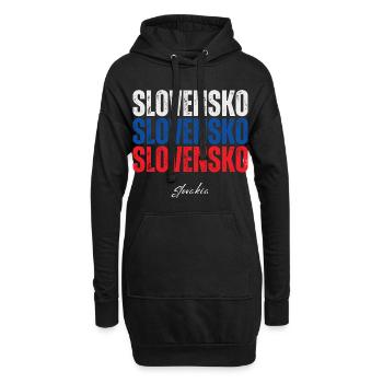 Flagge der Slowakei, ich liebe die Slowakei - Hoodie-Kleid - Schwarz - Vorne