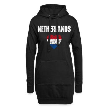 J’aime la Hollande, drapeau de la Hollande - Sweat-shirt à capuche long Femme - noir - Devant