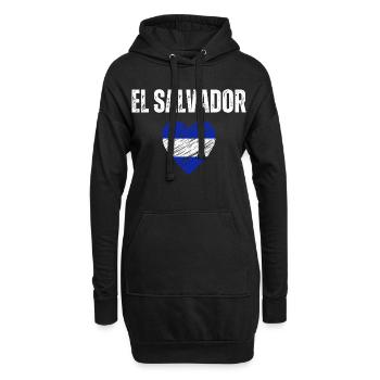 J’adore le Salvador, le drapeau salvadorien - Sweat-shirt à capuche long Femme - noir - Devant