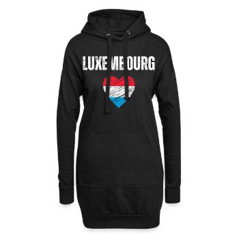 J’aime le Luxembourg, la fierté luxembourgeoise - Sweat-shirt à capuche long Femme - noir - Devant