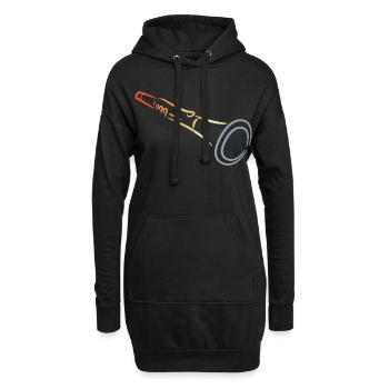 Clarinet Drawing - Hoodie Dress - black - Front