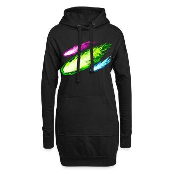 Explosion von bunten Drachen - Hoodie-Kleid - Schwarz - Vorne