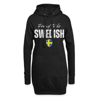 Fier Suédois, fabriqué en Suède - Sweat-shirt à capuche long Femme - noir - Devant