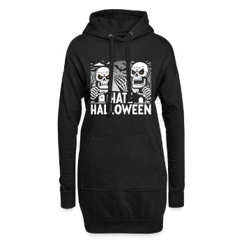 Düsteres Gothic Halloween Skelett Design - Hoodie-Kleid - Schwarz - Vorne