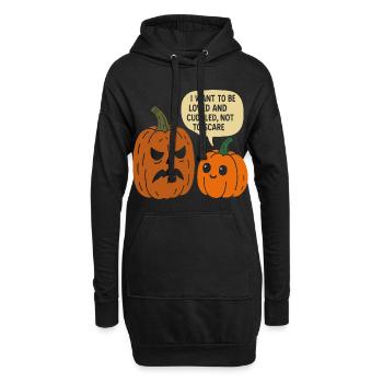Duo de citrouilles d’Halloween câlins - Sweat-shirt à capuche long Femme - noir - Devant