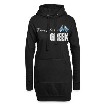 La fierté grecque, j’adore la Grèce - Sweat-shirt à capuche long Femme - noir - Devant