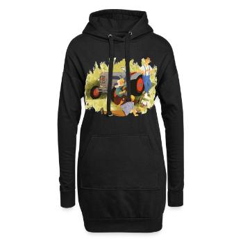 König der Traktoren - Hoodie-Kleid - Schwarz - Vorne