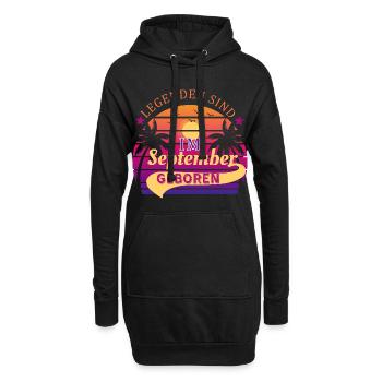 Les légendes naissent en septembre-anniversaire - Sweat-shirt à capuche long Femme - noir - Devant