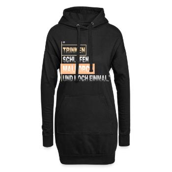 Trinken schlafen MALLORCA und noch einmal - Hoodie-Kleid - Schwarz - Vorne