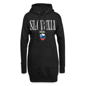 Originaire de Slovénie, né en Slovénie - Sweat-shirt à capuche long Femme - noir - Devant