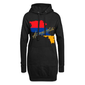 Carte de l’Arménie, drapeau de l’Arménie - Sweat-shirt à capuche long Femme - noir - Devant