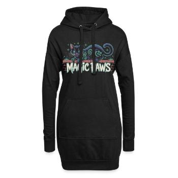 Conception magique de chat enchanté - Sweat-shirt à capuche long Femme - noir - Devant