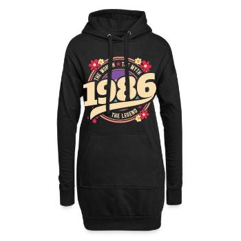1986 Légende 40 Ans Anniversaire Femme - Sweat-shirt à capuche long Femme - noir - Devant