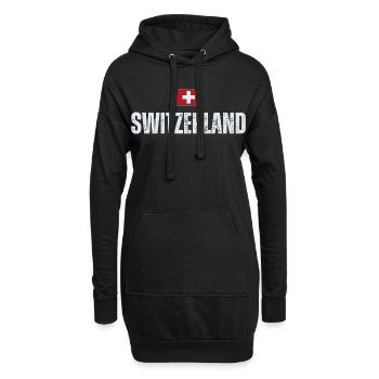 Ich liebe die Schweiz, Schweizer Patriot - Hoodie-Kleid - Schwarz - Vorne