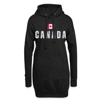 Drapeau canadien, patriote canadien - Sweat-shirt à capuche long Femme - noir - Devant