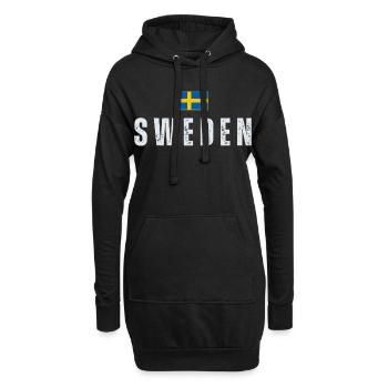 Flagge Schwedens, schwedischer Patriot - Hoodie-Kleid - Schwarz - Vorne