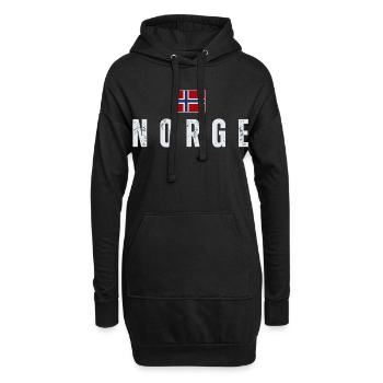 Norwegische Patriotenflagge - Hoodie-Kleid - Schwarz - Vorne
