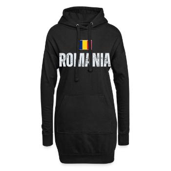 J'aime la Roumanie, la fierté roumaine - Sweat-shirt à capuche long Femme - noir - Devant