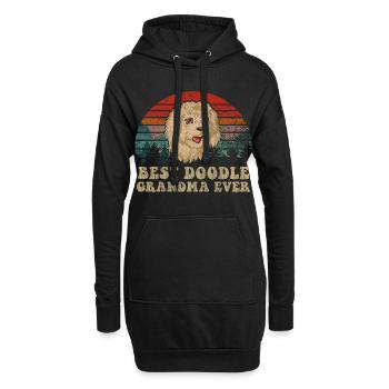 Bestes Doodle Oma T-Shirt - Hoodie-Kleid - Schwarz - Vorne
