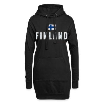 Drapeau de la Finlande, fierté finlandaise - Sweat-shirt à capuche long Femme - noir - Devant