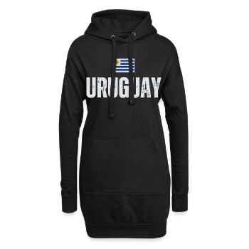 J'aime l'Uruguay, fabriqué en Uruguay - Sweat-shirt à capuche long Femme - noir - Devant