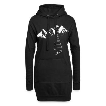 Cadeau Skieur De Haute Montagne Alpes Pyrenées - Sweat-shirt à capuche long Femme - noir - Devant