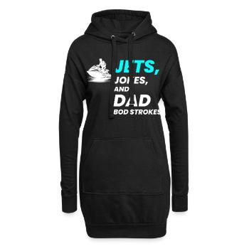 Jets-Witze und Dad Bod Strokes - Hoodie-Kleid - Schwarz - Vorne