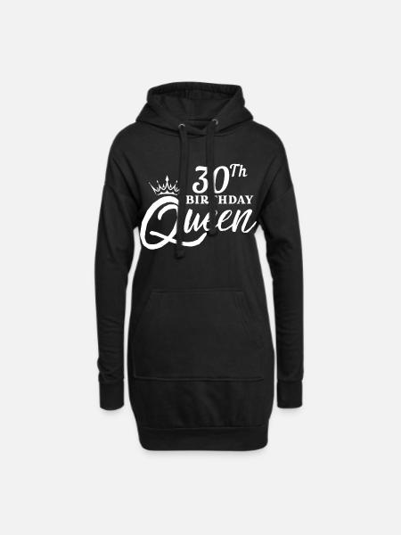 30. Geburtstag - Hoodie-Kleid - Schwarz