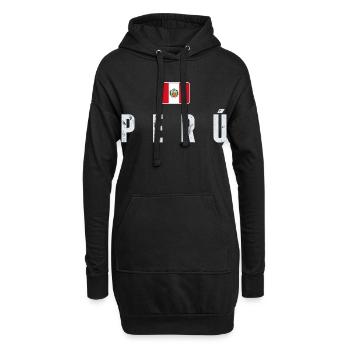 Ich liebe Peru, peruanische Flagge - Hoodie-Kleid - Schwarz - Vorne