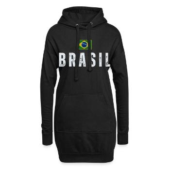 Ich liebe Brasilien, brasilianischen Stolz - Hoodie-Kleid - Schwarz - Vorne