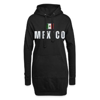 J’aime le Mexique, drapeau du Mexique - Sweat-shirt à capuche long Femme - noir - Devant