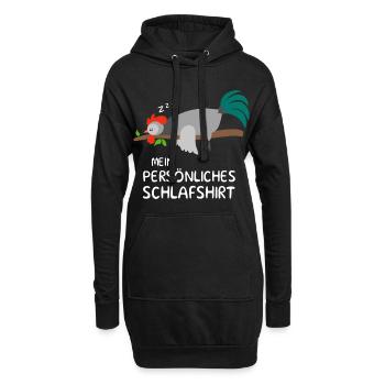 Cadeau de chemise de nuit personnelle coq poulet poulets - Sweat-shirt à capuche long Femme - noir - Devant