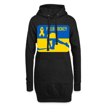 Solidarité avec le hockey sur gazon ukrainien - Sweat-shirt à capuche long Femme - noir - Devant