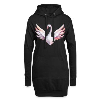 Cygne géométrique aux couleurs pastel - Sweat-shirt à capuche long Femme - noir - Devant