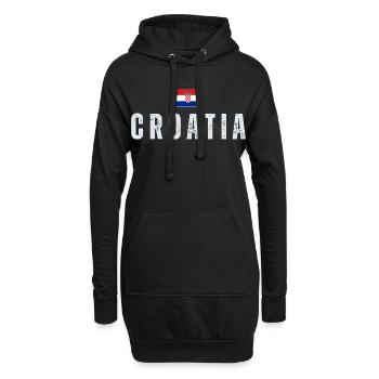 Drapeau croate, j’adore la Croatie - Sweat-shirt à capuche long Femme - noir - Devant