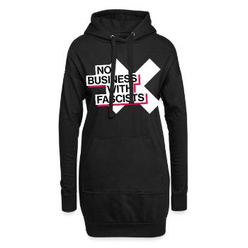 PAS D’AFFAIRES AVEC LES FASCISTES - Sweat-shirt à capuche long Femme - noir - Devant