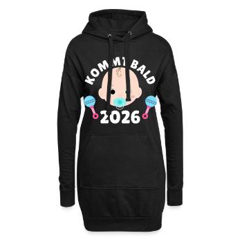 Future maman PROCHAINEMENT 2026 Drôle - Sweat-shirt à capuche long Femme - noir - Devant