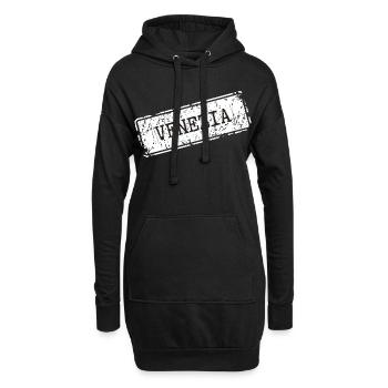 Venezia City Silhouette Design - Sweat-shirt à capuche long Femme - noir - Devant