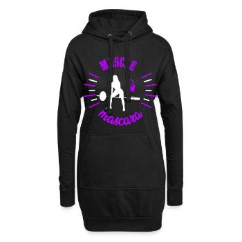Puissance Féminine Muscle et Mascara Cadeau Femme - Sweat-shirt à capuche long Femme - noir - Devant